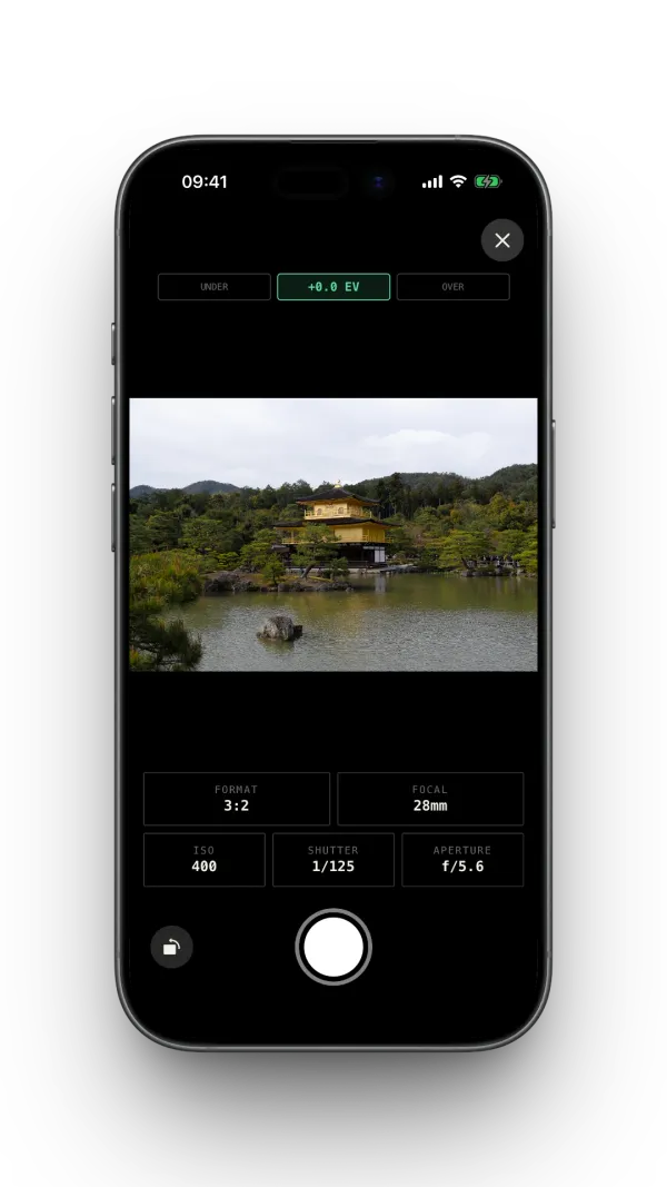Light meter in the F1lmlog app